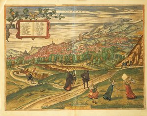 Carte de Grenade du Civitates Orbis Terrarum par Georg Braun - Georg Braun and Hogenberg Franz