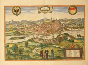 Carte de Halle an der Saale du Civitates Orbis Terrarum par Georg Braun - Georg Braun and Hogenberg Franz