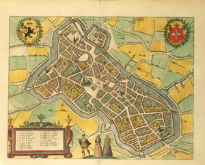 Carte de Lille de Civitates Orbis Terrarum par Georg Braun - Georg Braun and Hogenberg Franz