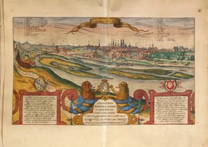 Carte de Munich, Allemagne, de Civitates Orbis Terrarum par Georg Braun
