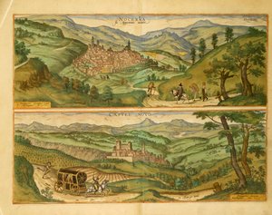 Carte de Nocera et Castelnuovo de Civitates Orbis Terrarum par Georg Braun - Georg Braun and Hogenberg Franz