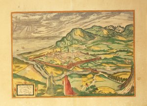 Carte de Pesaro du Civitates Orbis Terrarum par Georg Braun - Georg Braun and Hogenberg Franz