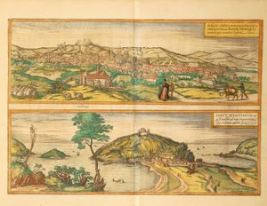 Carte de Saint-Sébastien et Burgos du Civitates Orbis Terrarum par Georg Braun