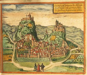 Carte de Sion de Civitates Orbis Terrarum - Georg Braun and Hogenberg Franz
