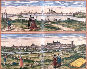 Orléans, Bourges, France - Georg and Hogenberg Franz (1535 90) Braun