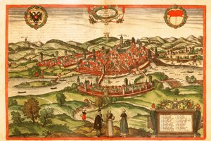 Swabischhall, Swabia, Allemagne - Georg and Hogenberg Franz (1535 90) Braun