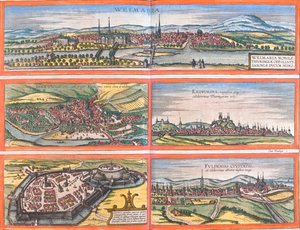 Weimar, Jena, Erfurt, Gotha, Fulda, Allemagne - Georg and Hogenberg Franz (1535 90) Braun