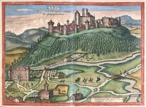 Zaros, sur le mont Ida, Crète (gravure) - Georg Braun and Hogenberg Franz