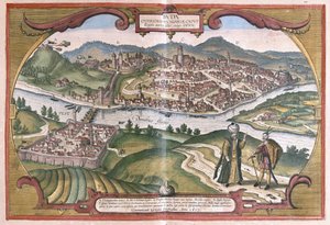 Budapest, Hongrie (gravure) - Georg Braun and Hogenberg Franz