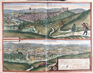 Eisenstadt et Mannersdorf am Leithagebirge, Autriche - Georg Braun and Hogenberg Franz