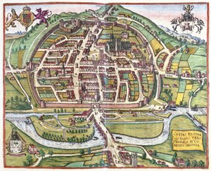 Exeter, Angleterre - Georg Braun and Hogenberg Franz