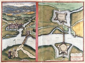 Petrinja, Croatie (gravure) - Georg Braun and Hogenberg Franz