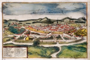 Plan de la ville de Montpellier - Georg Braun and Hogenberg Franz