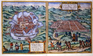 Vue de Mexico (Mexique) et Cuzco (Pérou)