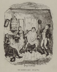 Le salon de coiffure (gravure) - George (after) Cruikshank