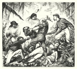 Un duel de fusils en Arkansas (gravure) - George (after) Du Maurier