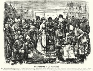 Caricature de Punch : Billingsgate à la française (gravure) - George (after) Du Maurier