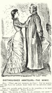 Caricature de Punch : Amateurs distingués - le Mimique - George (after) Du Maurier