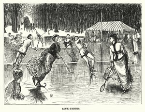 Caricature de Punch : Rink-Tennis (gravure)