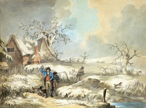 Chasse à la bécassine, gravé par Thomas Rowlandson, publié par J. Harris - George (after) Morland