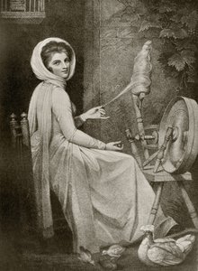 Lady Hamilton en tant que fileuse, gravée par Thomas Cheesman, d