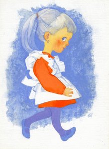 Petite fille avec tablier - George Adamson