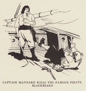 Le capitaine Maynard tue le célèbre pirate Barbe Noire - George Alfred Williams