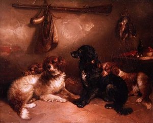 Après la chasse - Un quatuor de spaniels