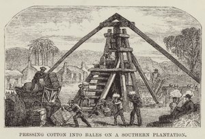 Pressage du coton en balles sur une plantation du Sud - George Augustus Sala