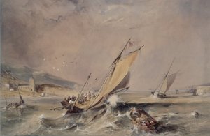 Scène côtière : Bateaux à l