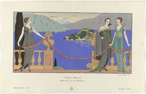 Gazette du Bon Ton, 1914 - No. 6, Pl. 57: Isola Bella / Robes du soir de Redfern