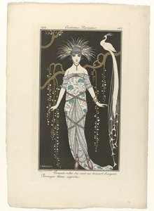 Journal des Dames et des Modes, Costumes Parisiens, 1914, No. 168 : Grande robe du soir - George Barbier