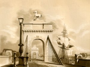 Pont de Norfolk, New Shoreham, 1835 - George Baxter