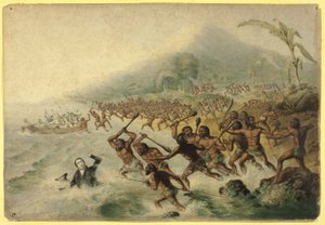 Le massacre du missionnaire regretté, le révérend J. Williams et M. Harris - George Baxter