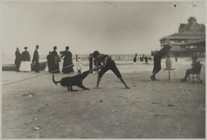 Garçon et chien, Iron Pier, Coney Island, Brooklyn, c.1885 - George Bradford Brainerd