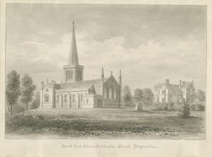 Église de Hilderstone (dessin sépia, 1841)