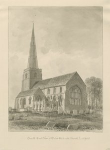 Lichfield - Église Saint-Michel : dessin sépia - George Buckler