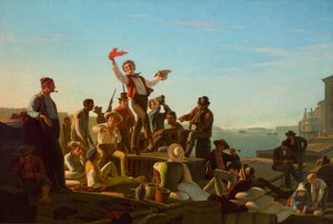 Joyeux bateliers en port