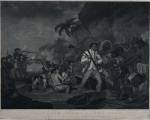 La mort du capitaine James Cook par les Indiens d