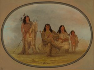 Un chef Blackfoot, sa femme et un homme-médecine - George Catlin