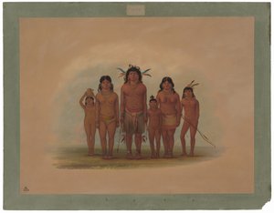 Une famille indienne Connibo - George Catlin
