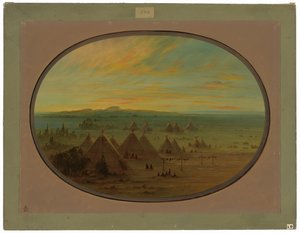 Un village Crow sur la rivière Salmon - George Catlin