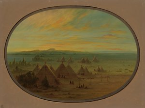 Un village Crow sur la rivière Salmon, 1855-1869 - George Catlin