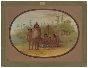 Un chef Flathead avec sa famille - George Catlin