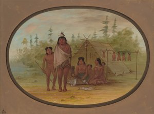 Un chef Flathead avec sa famille - George Catlin