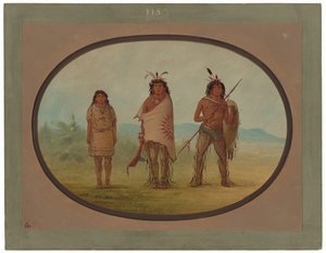 Un chef Yuma, sa fille et un guerrier - George Catlin