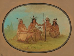 Un vieux chef Ojibbeway et trois guerriers, 1861-1869 - George Catlin