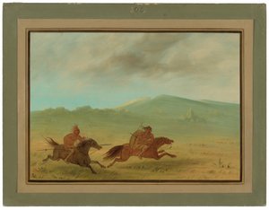 Un Indien Osage poursuivant un Camanchee - George Catlin