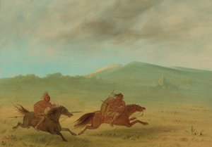 Un Indien Osage poursuivant un Camanchee - George Catlin