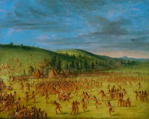 Jeu de balle des Choctaw--Ball Up - George Catlin